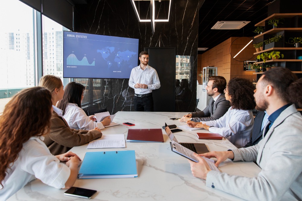 people attending to a meeting